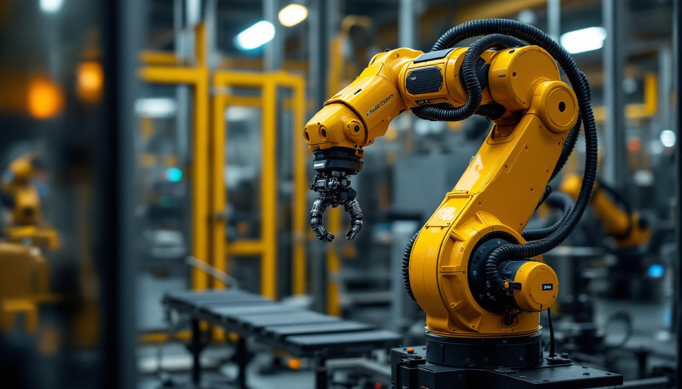 A photograph of a dyna stretch industrial robot in action