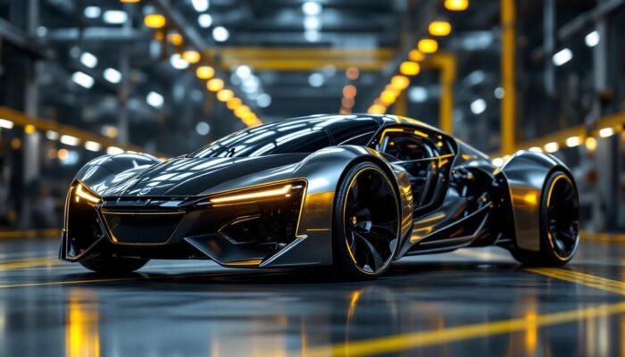 A photograph of a sleek
