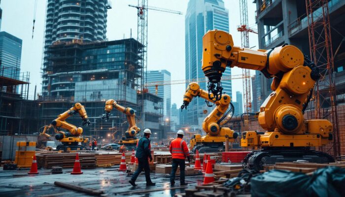 A photograph of a busy construction site in boston
