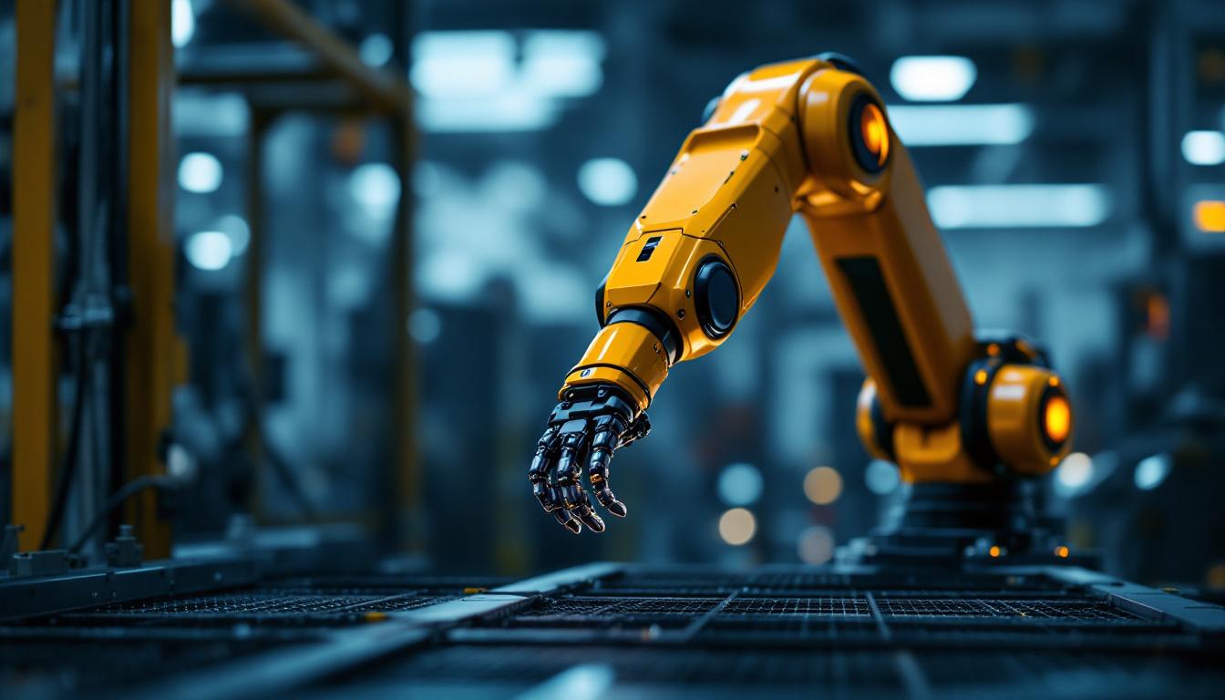 A photograph of a robotic arm in action