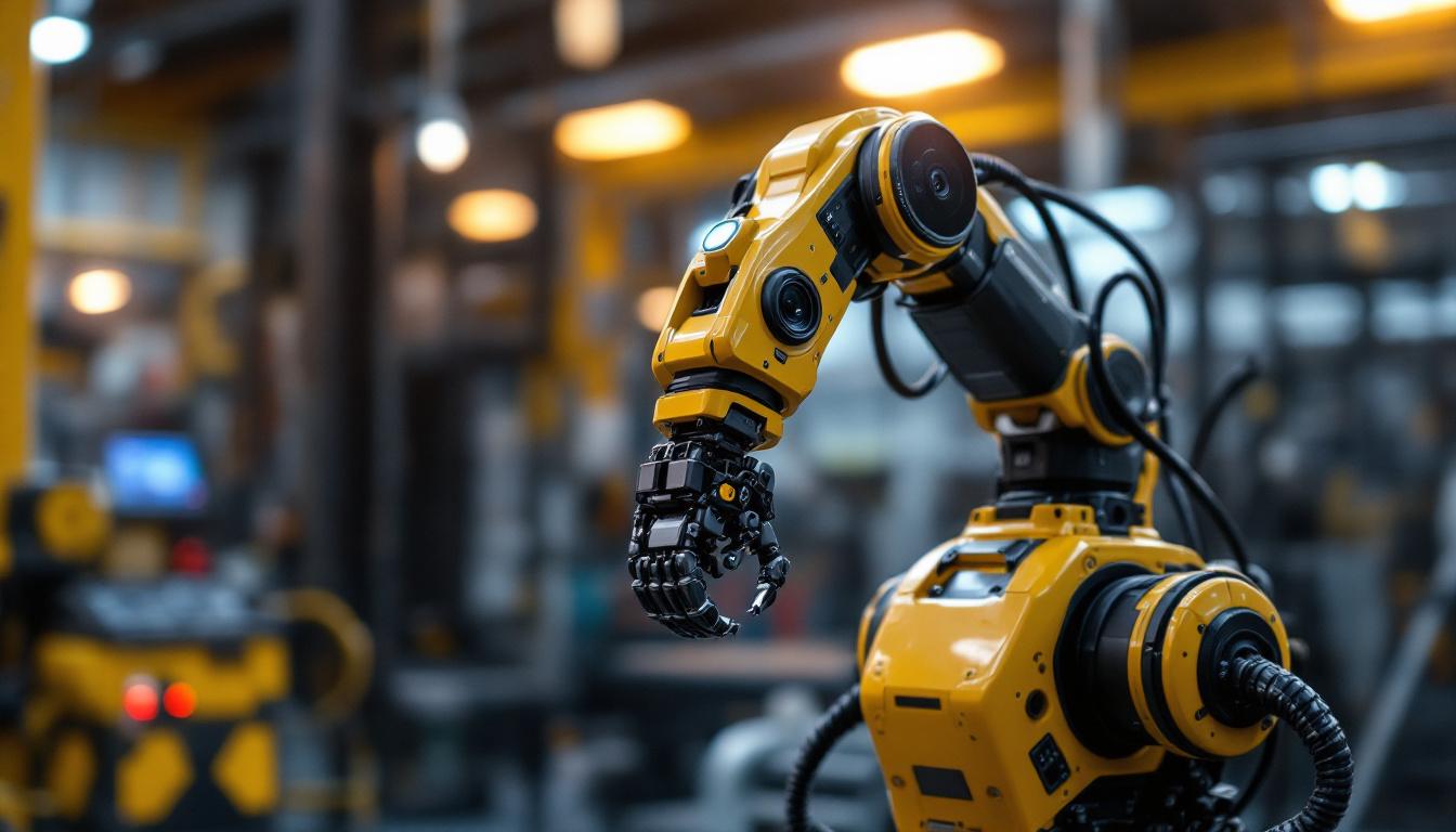 A photograph of a robotic arm in action
