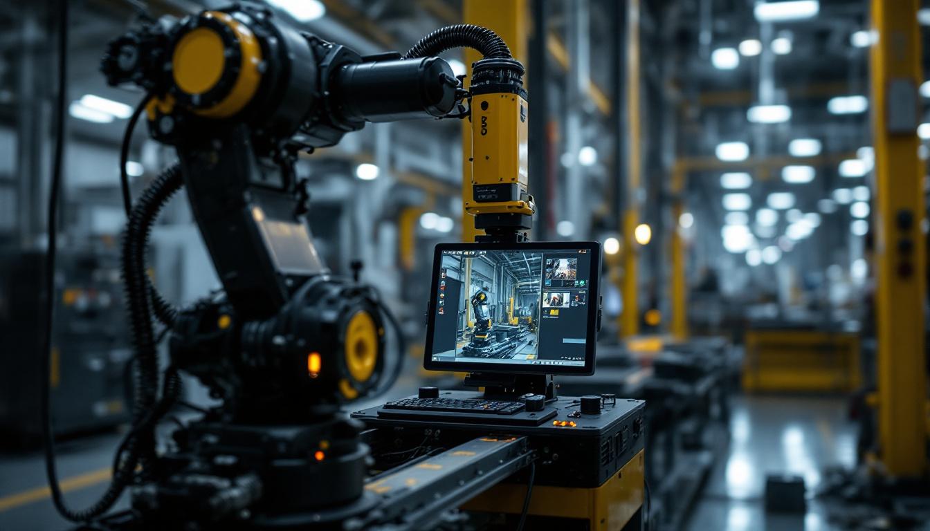 A photograph of a robotic inspection device in action