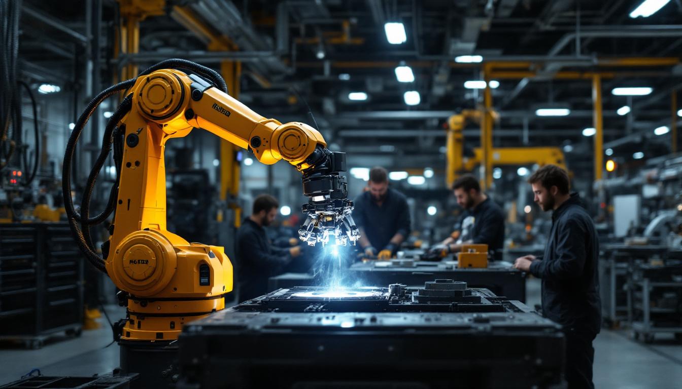 A photograph of a dynamic industrial setting in boston