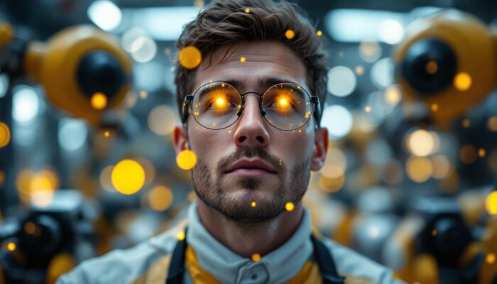 A photograph of a close-up shot of a person experiencing visual disturbances