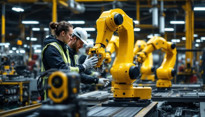 A photograph of a dynamic industrial setting in boston