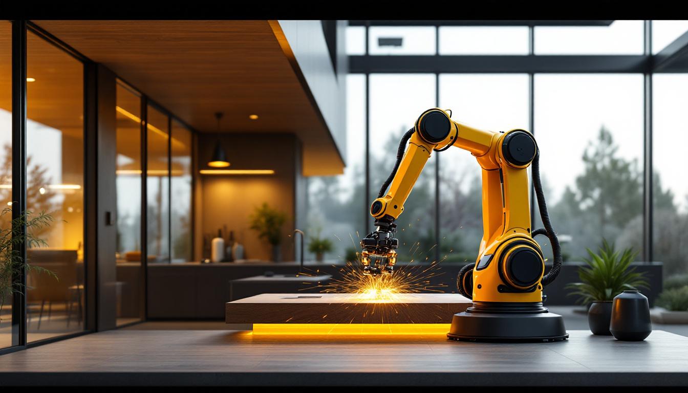 A photograph of capture a photograph of the woodside house showcasing its industrial design elements