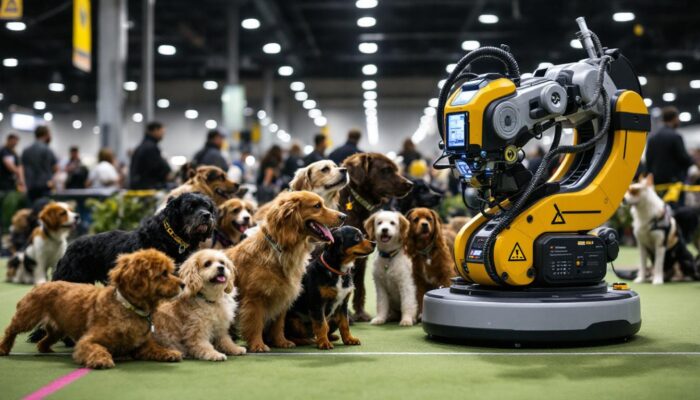 A photograph of a vibrant scene at the boston dog show