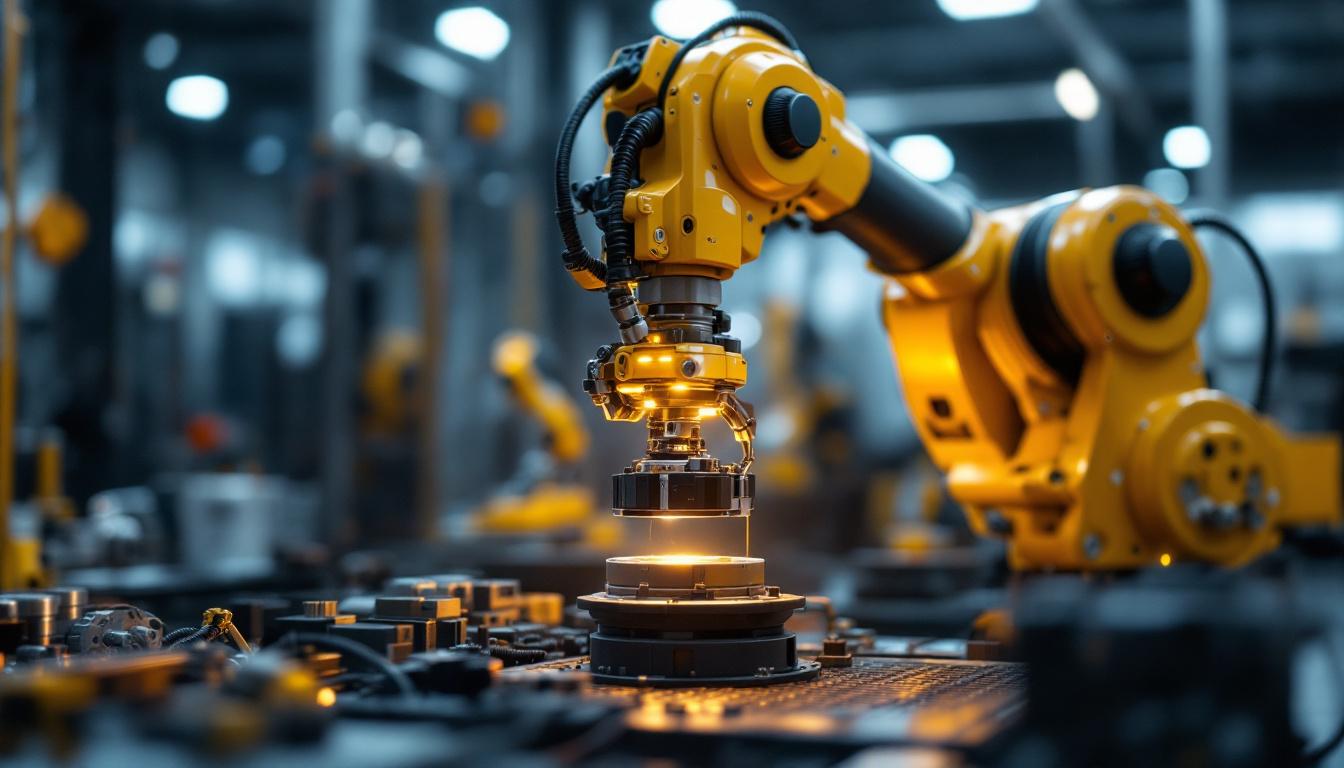 A photograph of a state-of-the-art industrial robot in action