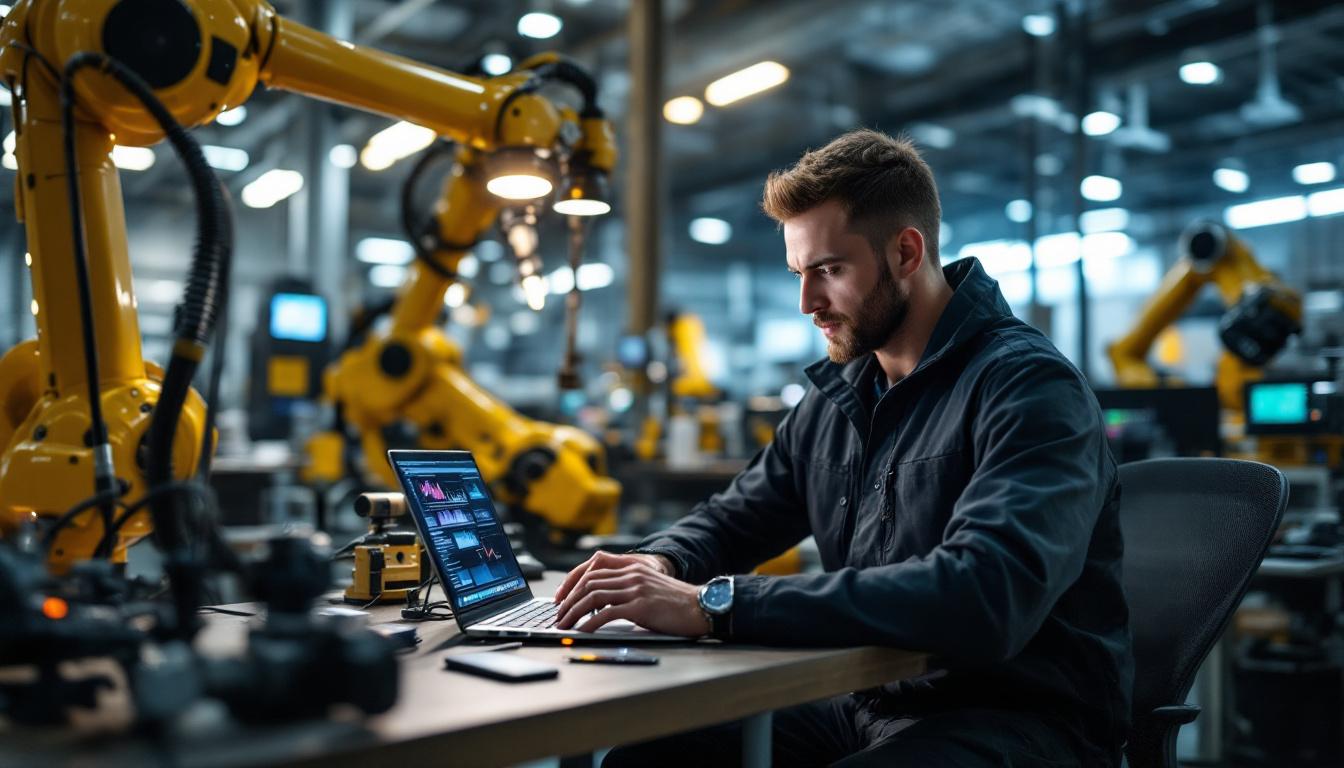 A photograph of a skilled quality engineer working remotely
