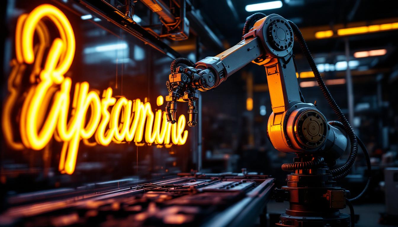 A photograph of a sleek industrial robotic arm in action