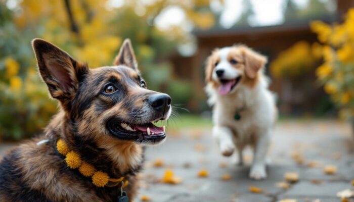 A photograph of a high-tech dog camera in action