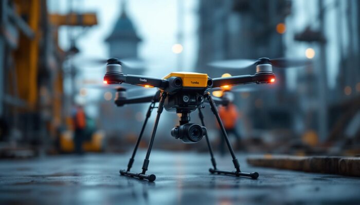 A photograph of capture a photograph of a trimble drone in action