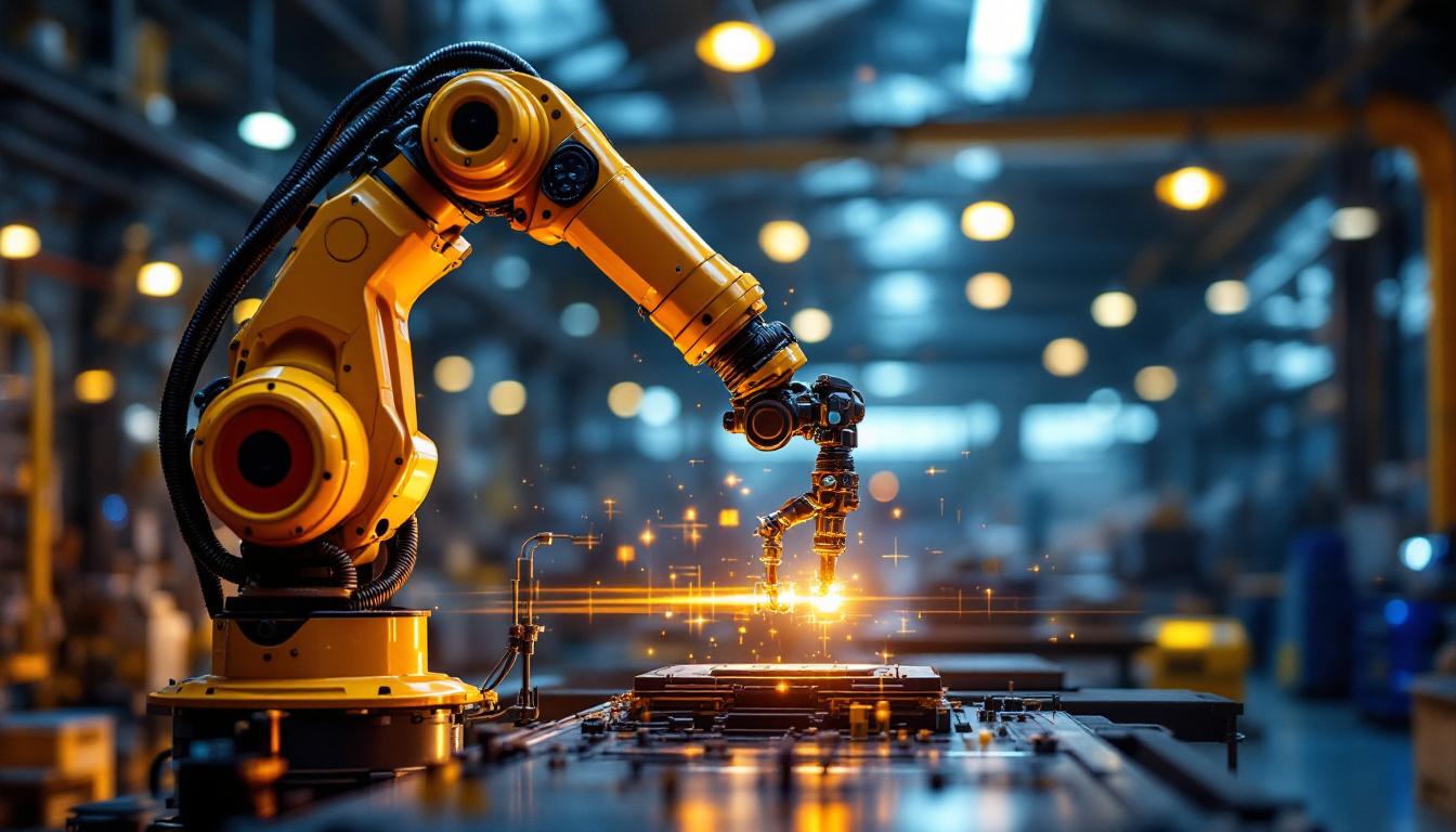 A photograph of a robotic arm in action