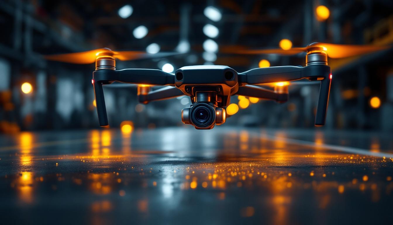 A photograph of a thermal camera drone in action