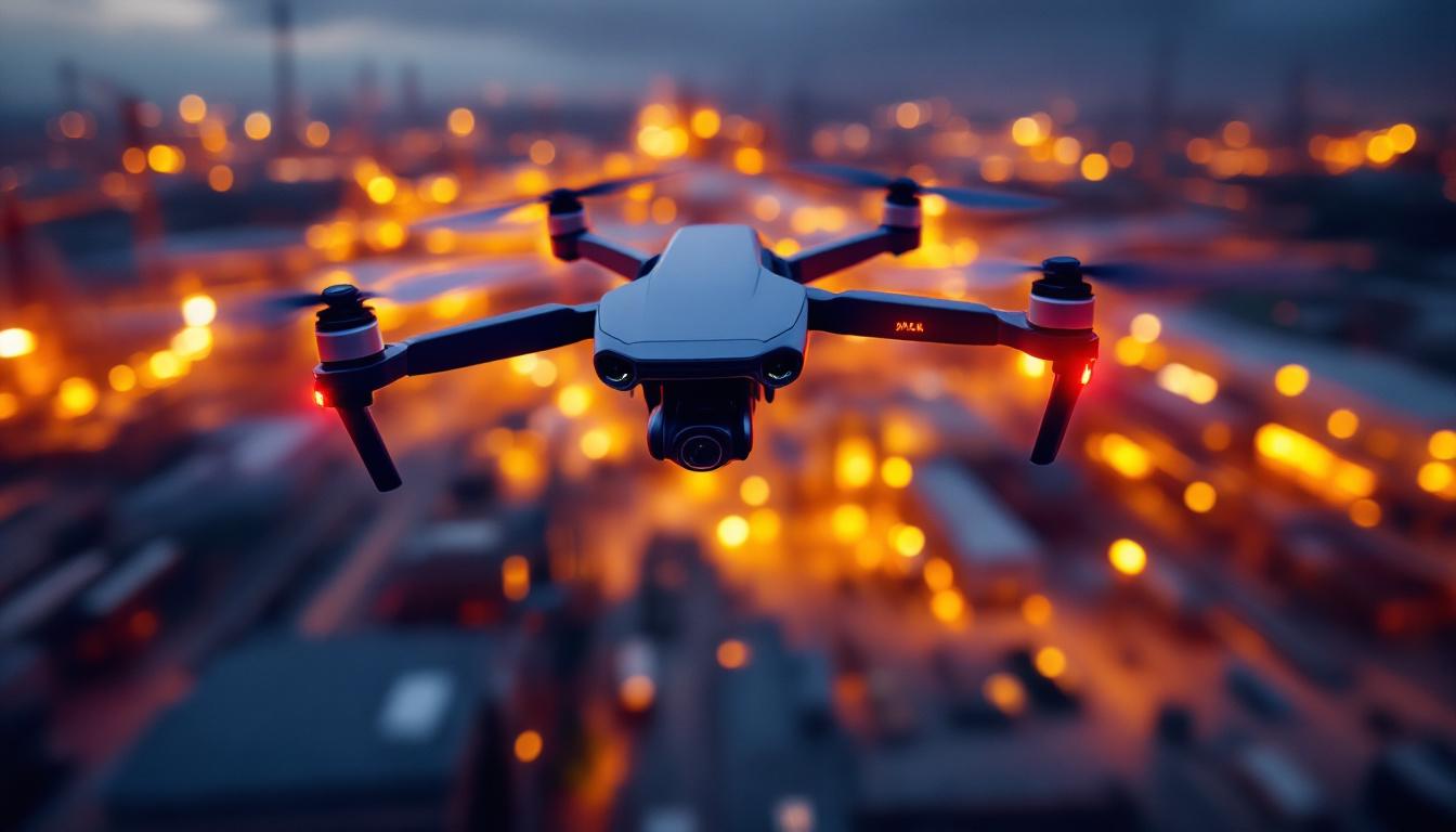 A photograph of a thermal drone in action