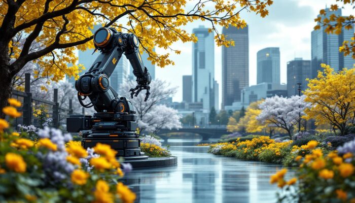 A photograph of a vibrant boston cityscape in may