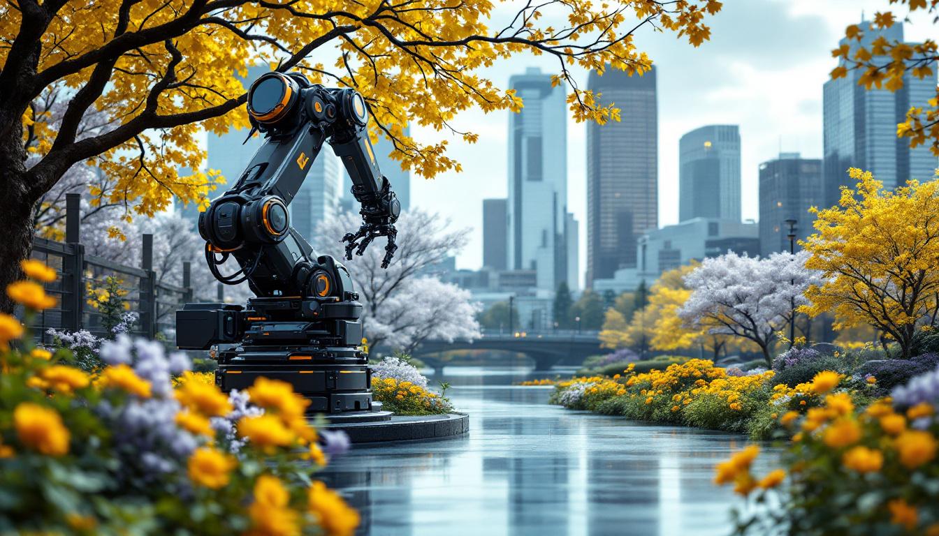 A photograph of a vibrant boston cityscape in may