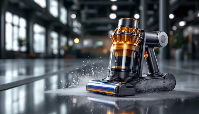 A photograph of a dyson dc35 vacuum cleaner in action