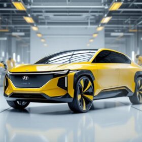 A photograph of capture a photograph of the hyundai n vision 74 in a dynamic setting