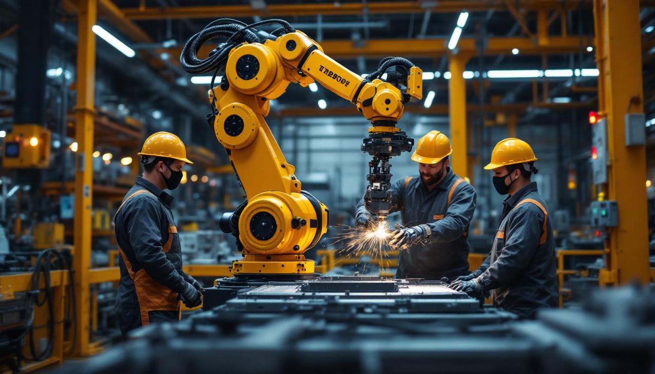 A photograph of a dynamic industrial setting in boston