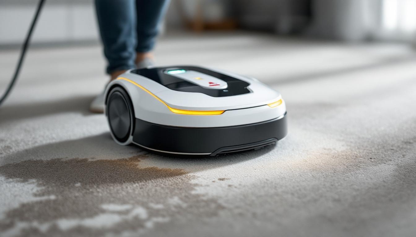 A photograph of a bissell spotbot in action