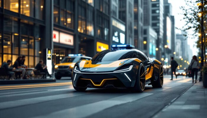 A photograph of a sleek