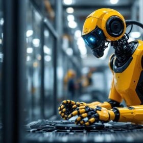 A photograph of capture a photograph of a b.e. atlas industrial robot in action