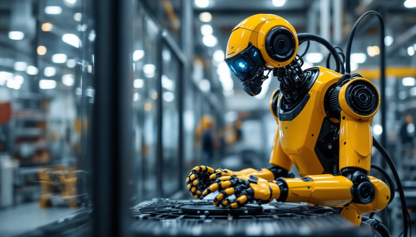 A photograph of capture a photograph of a b.e. atlas industrial robot in action