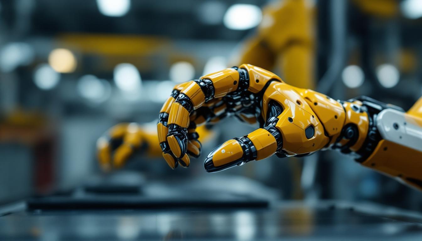A photograph of a close-up of a robotic hand in action