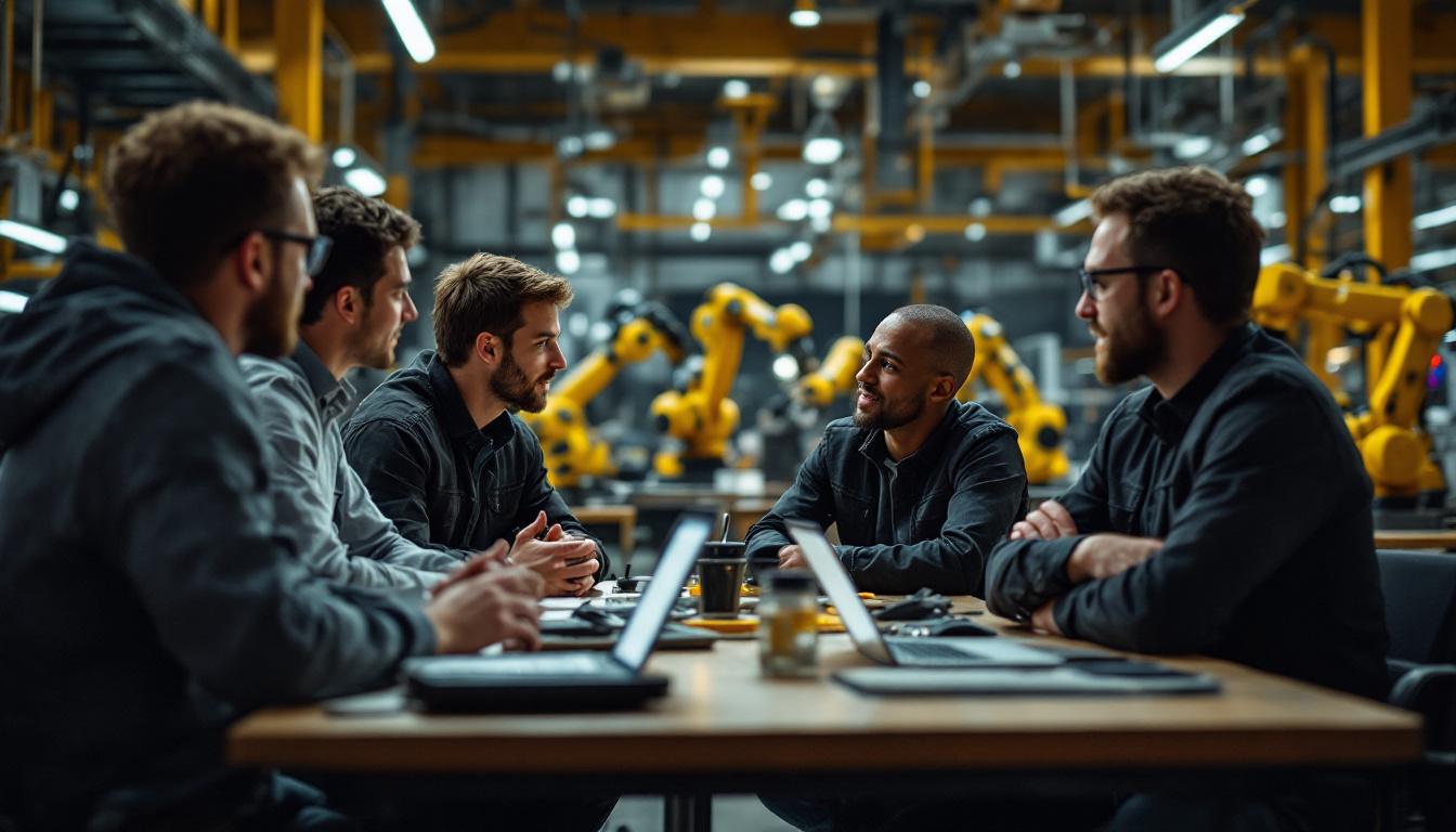 A photograph of a dynamic networking event featuring engineers engaged in discussions