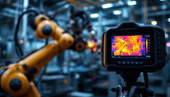 A photograph of a thermal camera in action