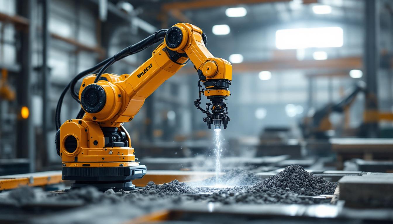 A photograph of a sleek industrial robotic arm in action