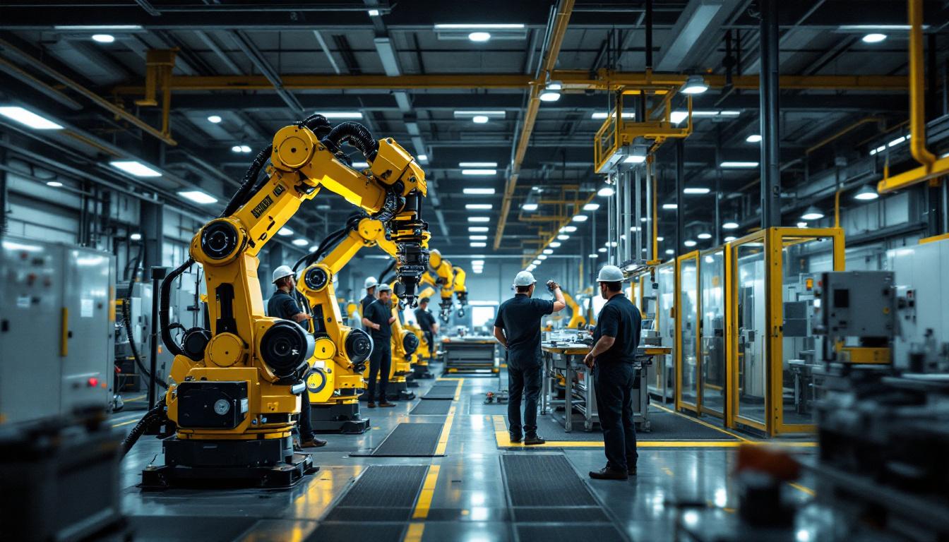 A photograph of a dynamic industrial setting in massachusetts