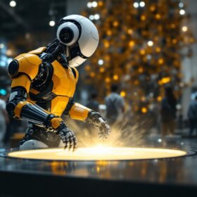 A photograph of a dynamic scene inside the boston science museum