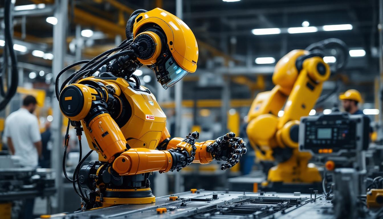 A photograph of a honeywell industrial robot in action within a manufacturing setting