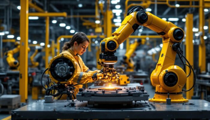 A photograph of a dynamic industrial setting in boston