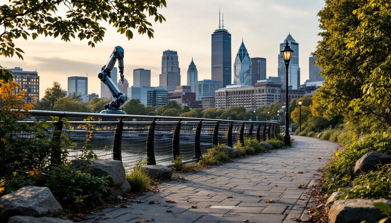 A photograph of a scenic walking path in boston