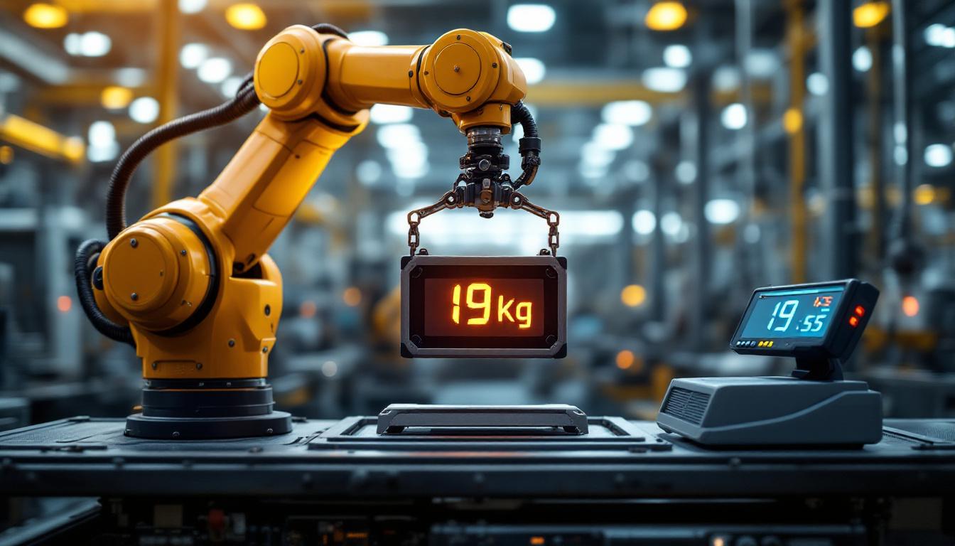 A photograph of a dynamic industrial robotic arm in action