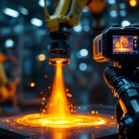 A photograph of a thermal camera in action