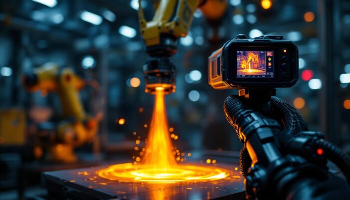 A photograph of a thermal camera in action