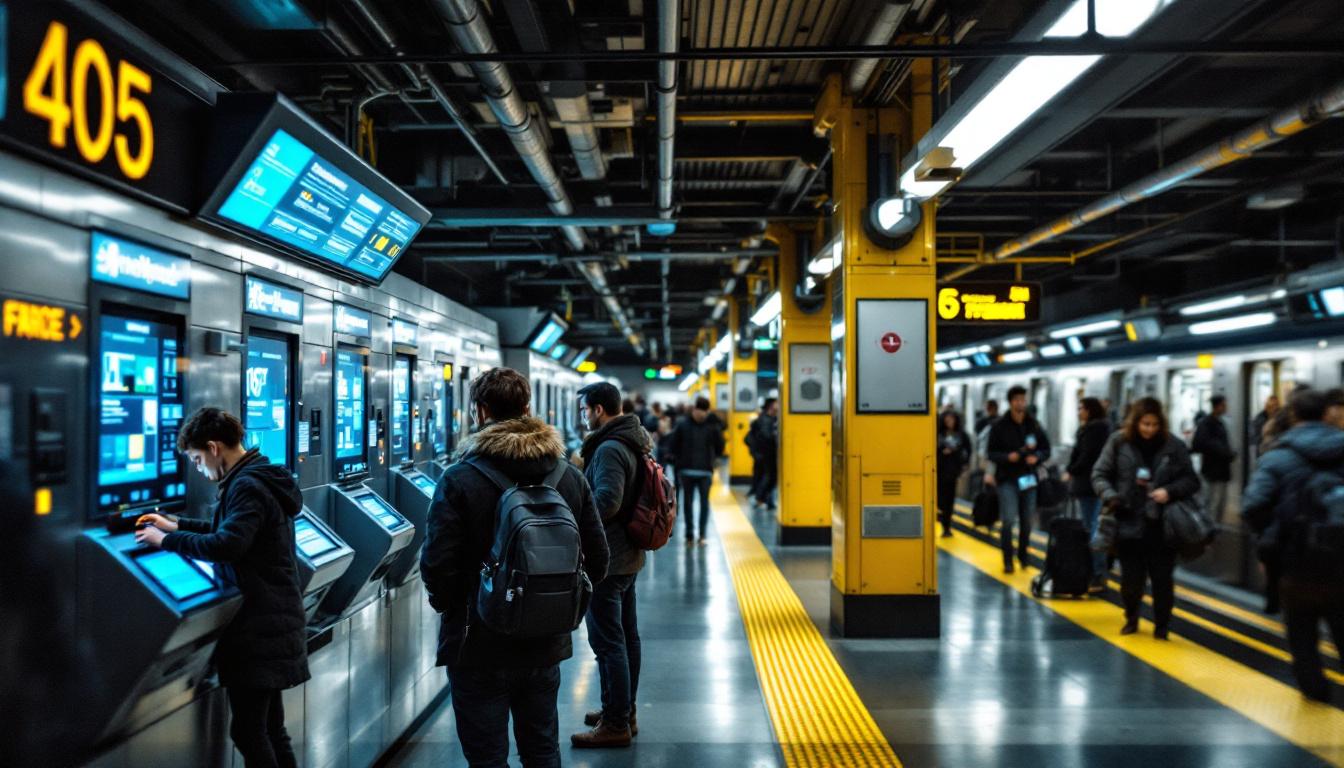 A photograph of a bustling boston subway station
