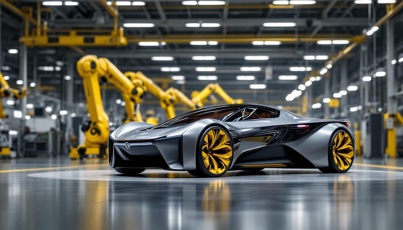A photograph of capture a photograph of the hyundai vision 74 showcasing its sleek