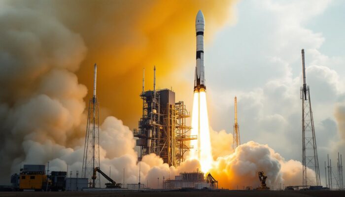 A photograph of a spacex rocket being launched