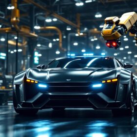 A photograph of a sleek