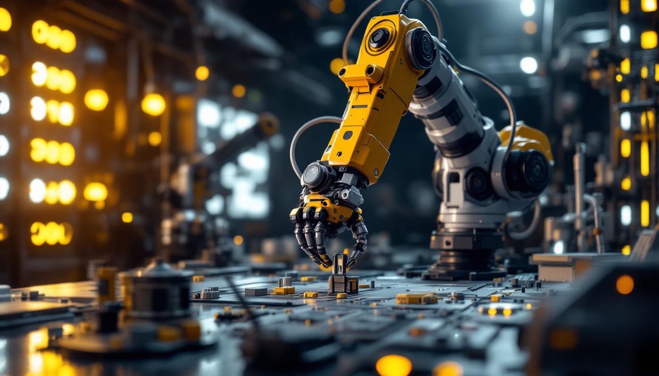 A photograph of capture a photograph of a robotic arm in action