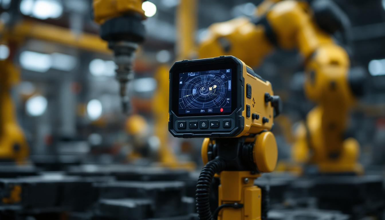 A photograph of capture a photograph of a small inspection camera in action