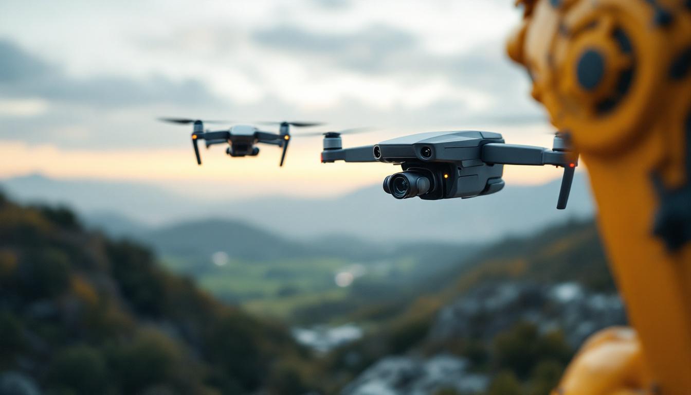 A photograph of a drone in action