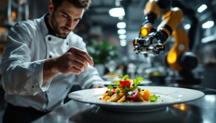 A photograph of a michelin guide inspector in action