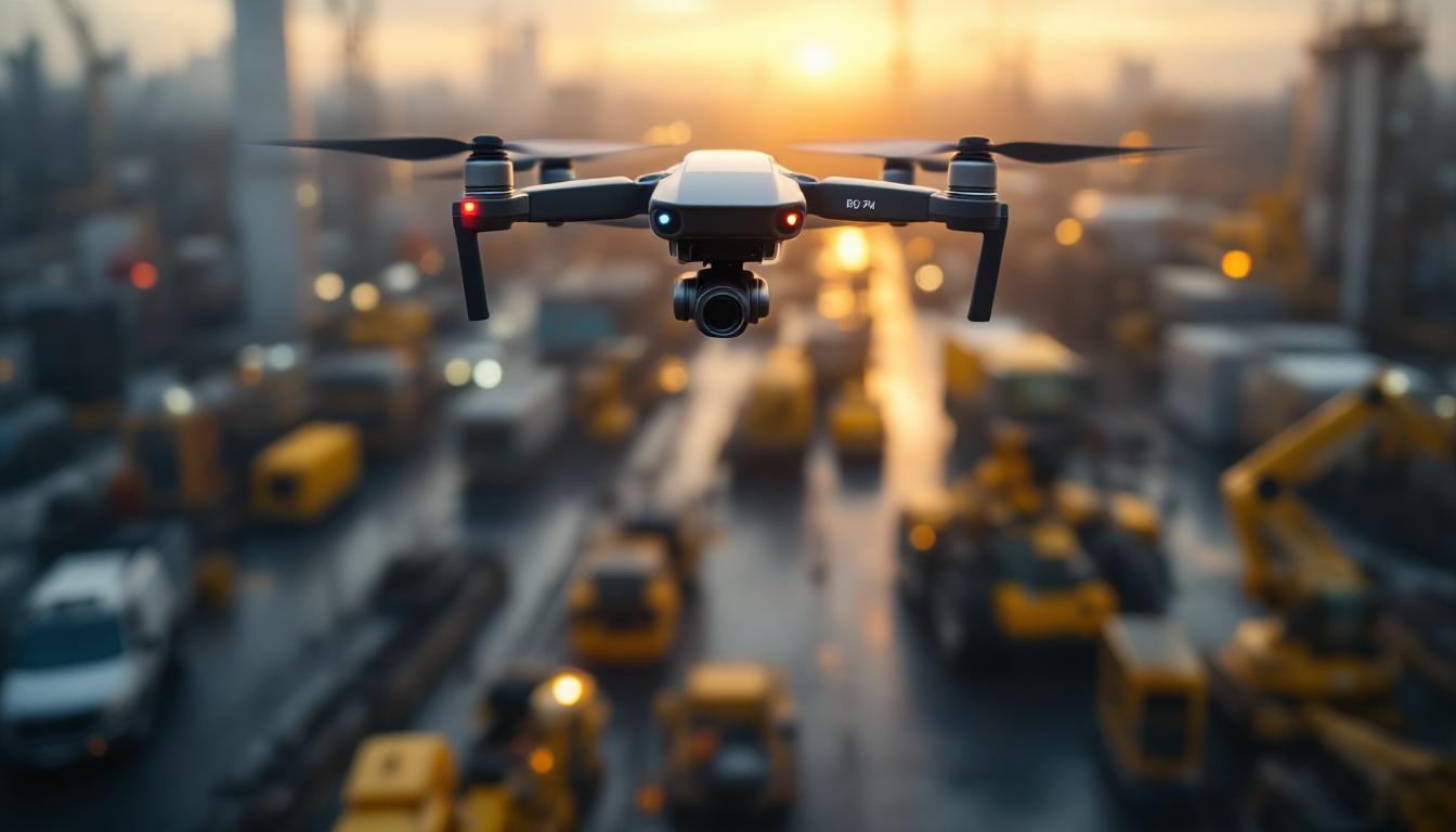 A photograph of capture a photograph of an inspection drone in action