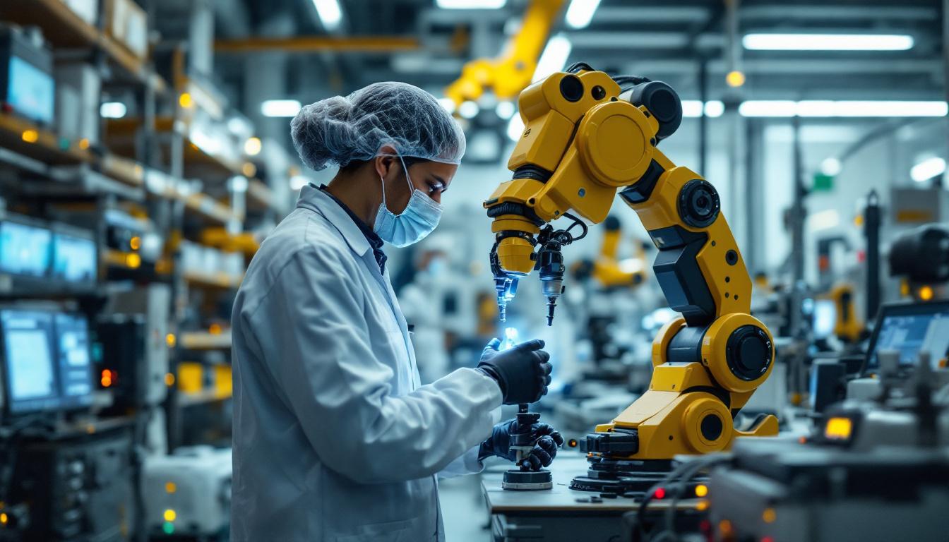 A photograph of a biomedical engineer at work in a lab